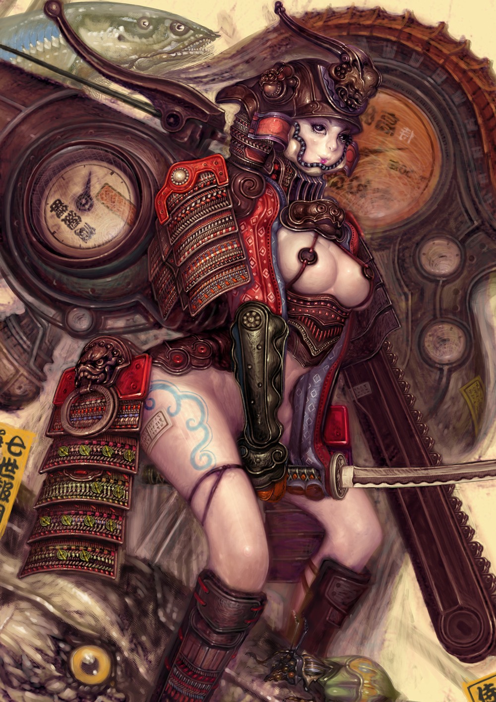 Девушка Самурай эротичное