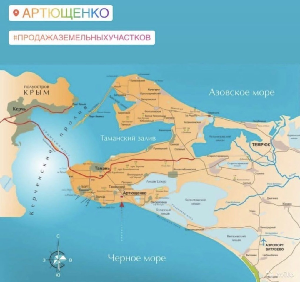 Посёлок Таманский Темрюкского района на карте