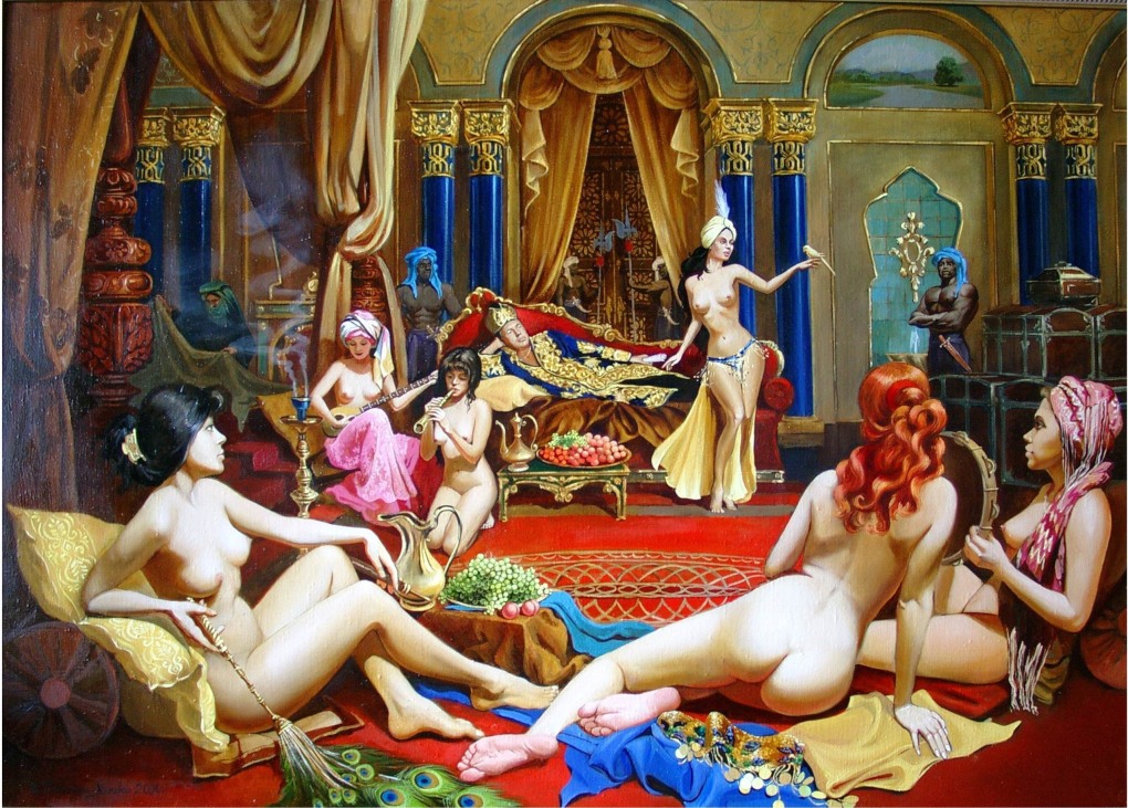 Голые женщины в гареме ретро