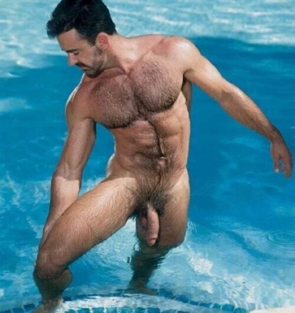 Naked chubby Daddy small penis in nudist Beach