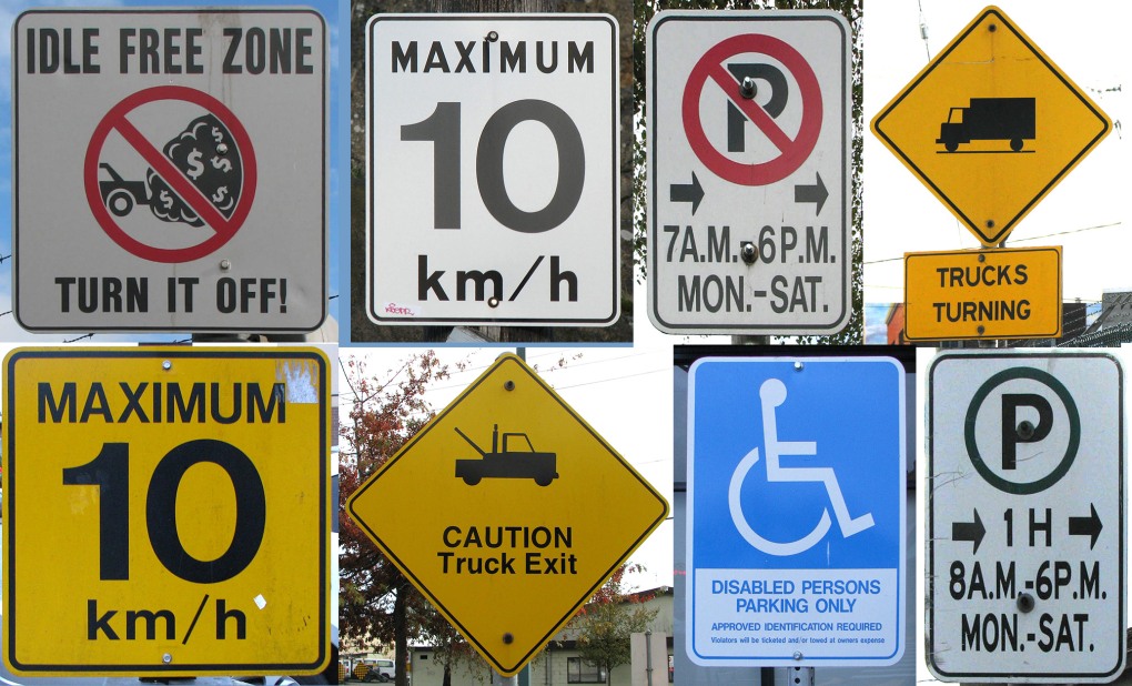 Дорожные знаки в Канаде