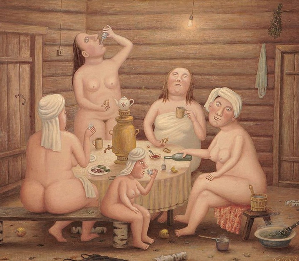 Порнографические рисунки в бане