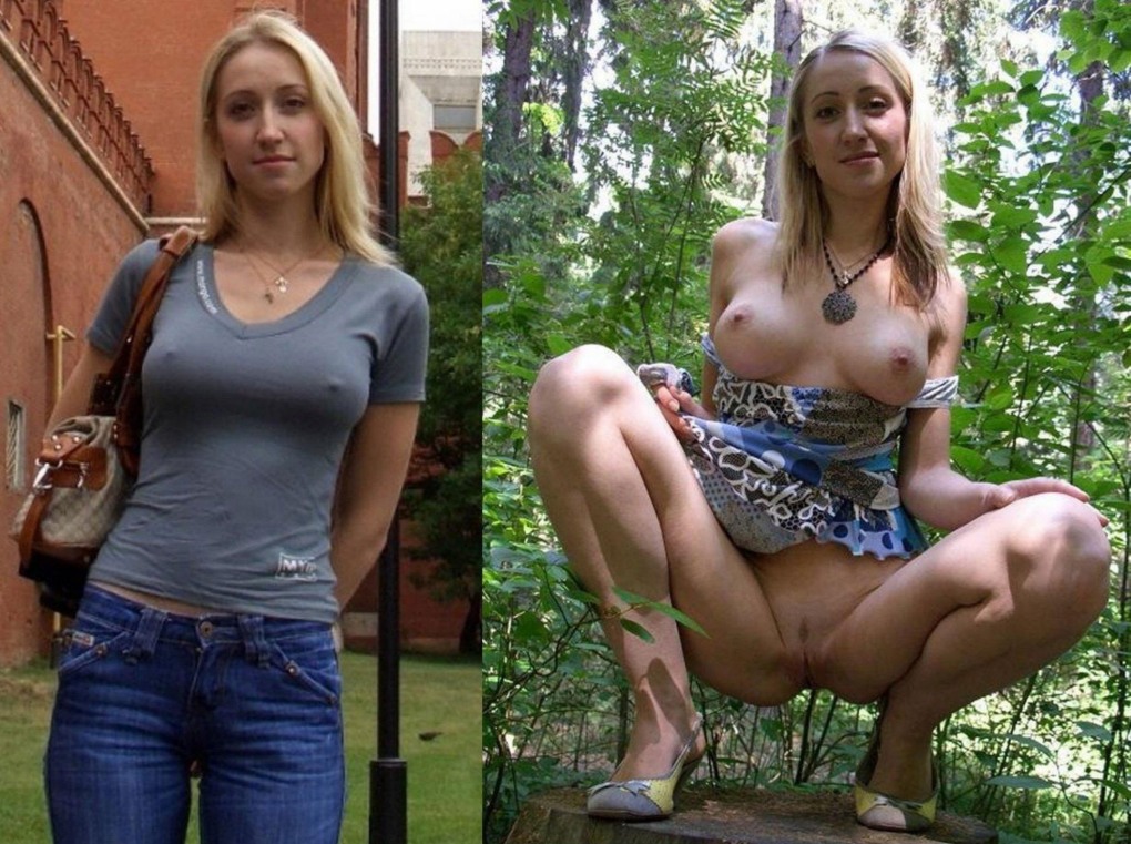 Одетые женщины без трусов
