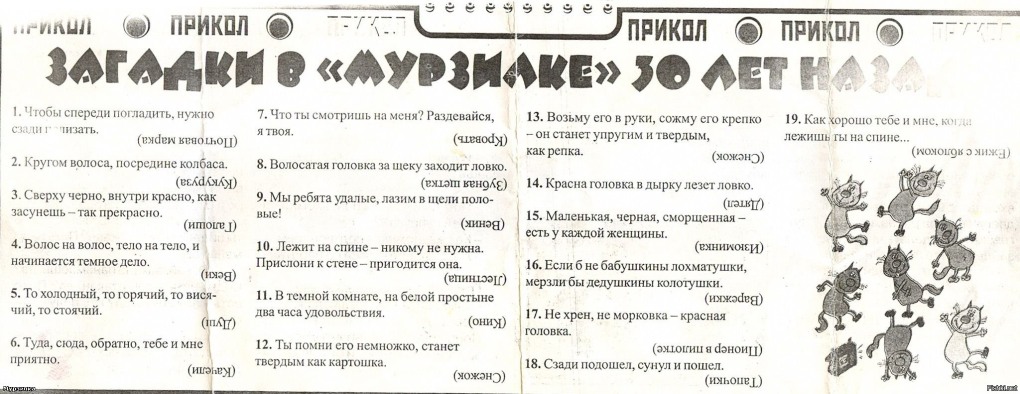 Загадки из журнала Мурзилка СССР