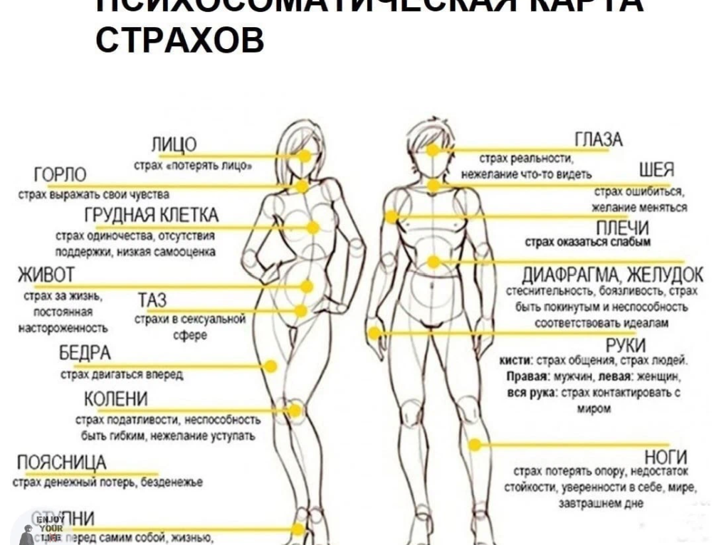 Телесная карта страхов психосоматика