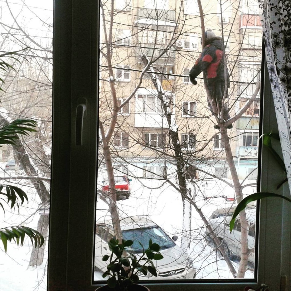 Прикол из окна