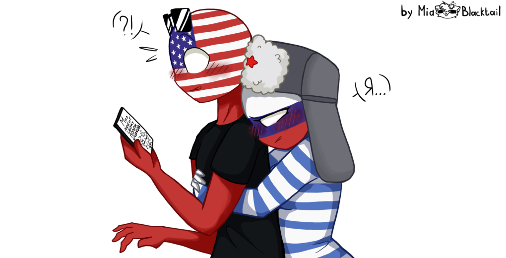 Шипы Countryhumans девушка Россия и Америка