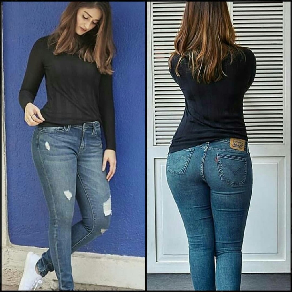 Девушки с маленькой грудью в джинсах