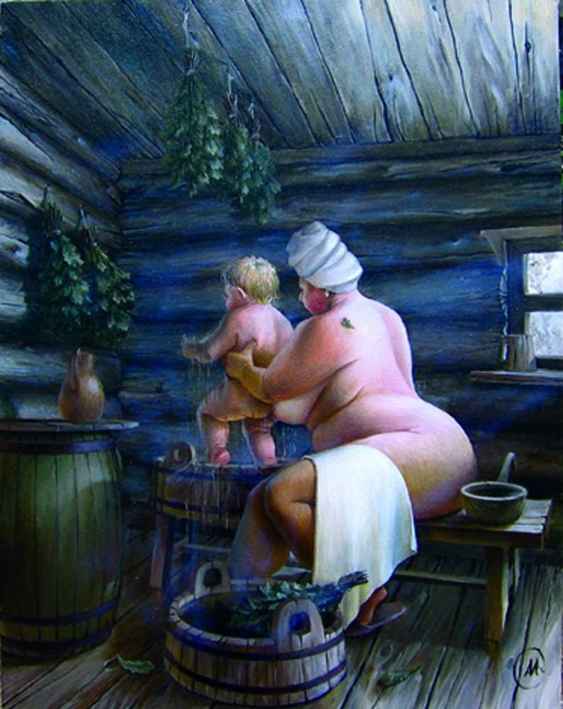 Картина голые женщины в бане